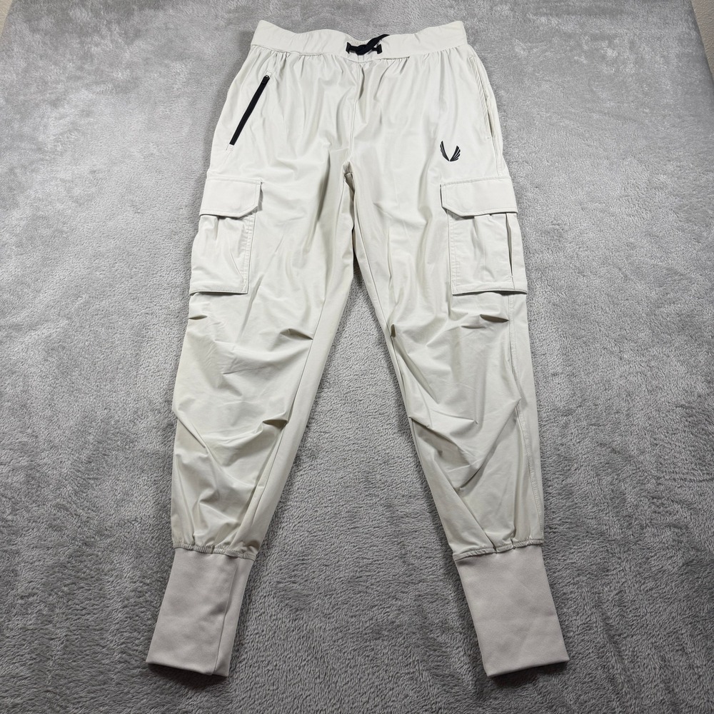 ASRV DSG-0825 Tetra-Lite Cargo High Rib Jogger Pants Mens Medium Stone Off White